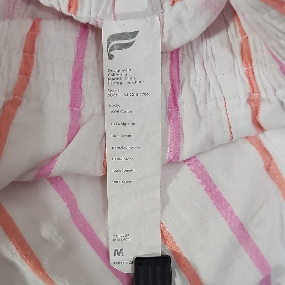 Fabletics White Pajama Set with Pink and Orange Stripes - Picture 8 of 8